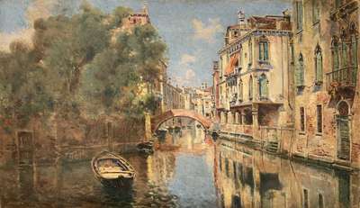 Venice, boat in the canal - Reyna Antonio